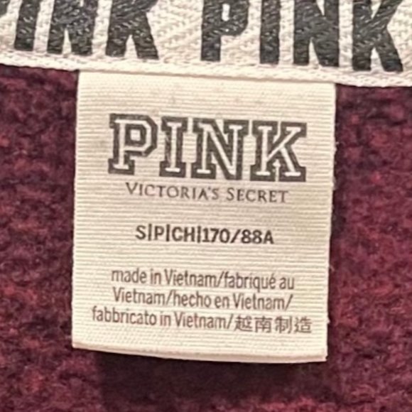 PINK Tie Dye Burgundy Sweater - Picture 2 of 4